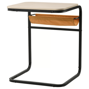 Modern C-Frame Side Table with Storage Pocket